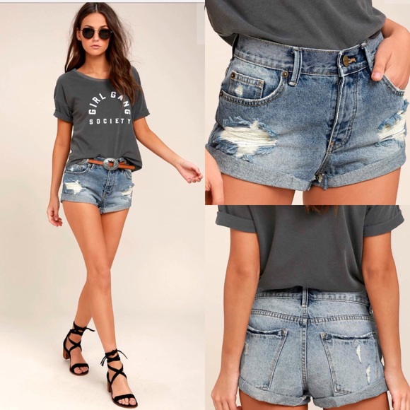 amuse society denim shorts